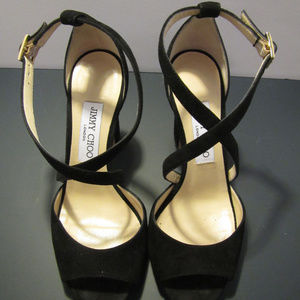 Jimmy Choo Black Suede Carrie 85